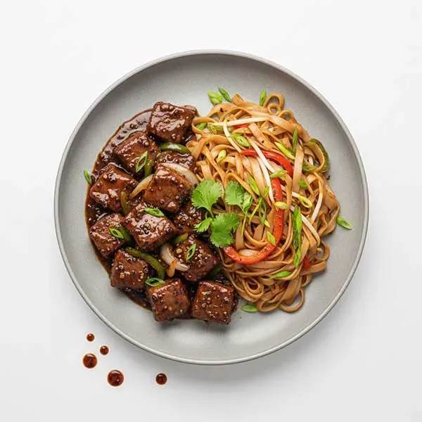 Asian Black pepper beef with Kway teow noodles