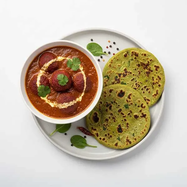 Beetroot Kofta Curry With Palak Tawa Roti
