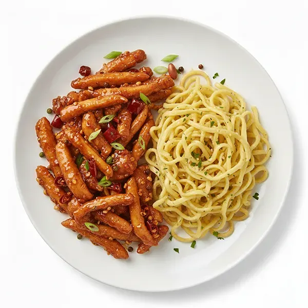 Chengdu Style Chicken  with butter garlic noodles