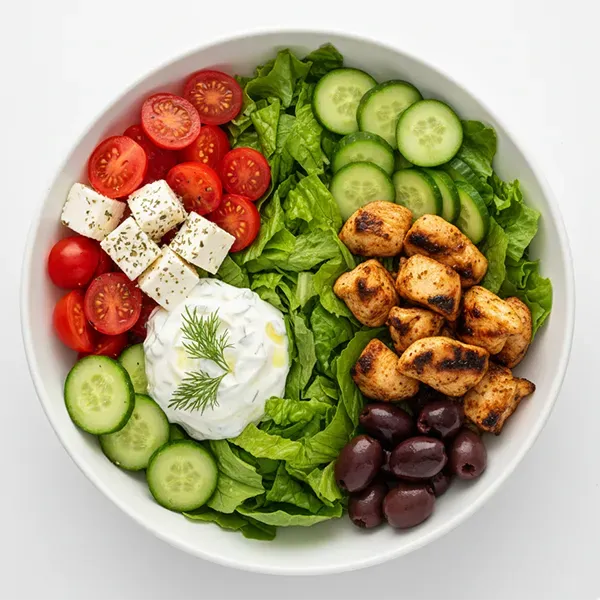 Chicken Greek Souvlaki Salad Bowl