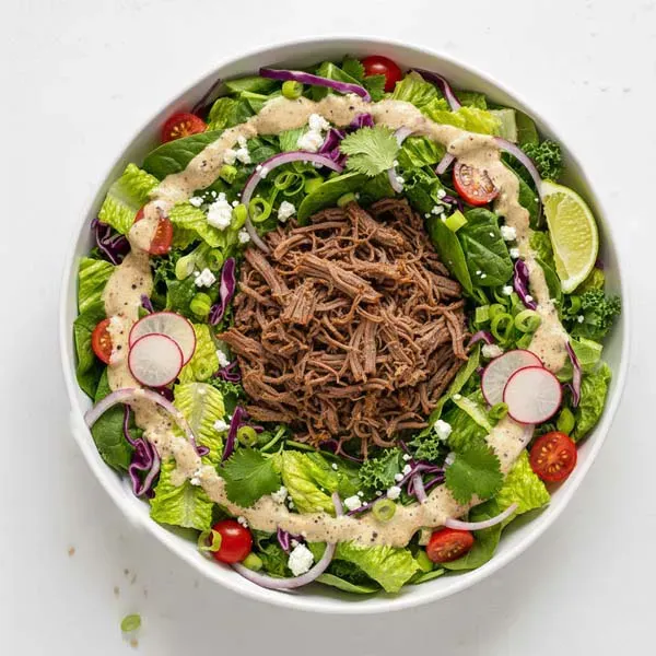 Chili Beef Shredded with Asian greens salad