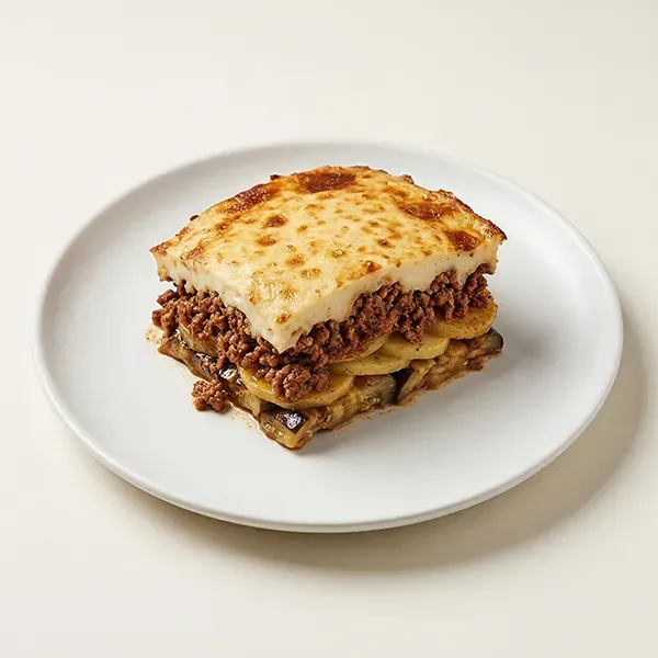 Classic Greek Moussaka with Cinnamon Spiced Beef
