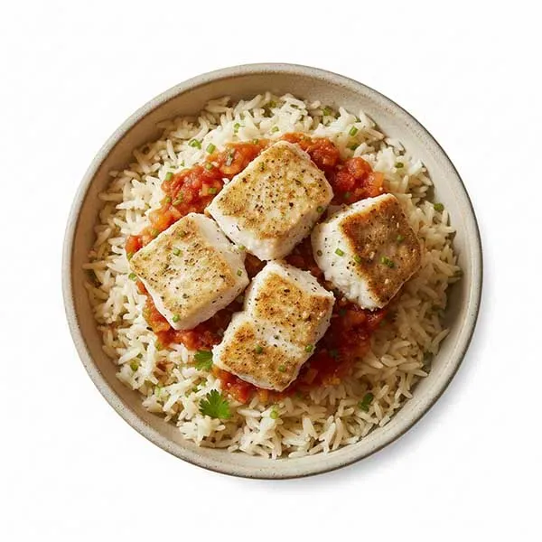 Coastal Portuguese Fish with Garlic-Rubbed Rice