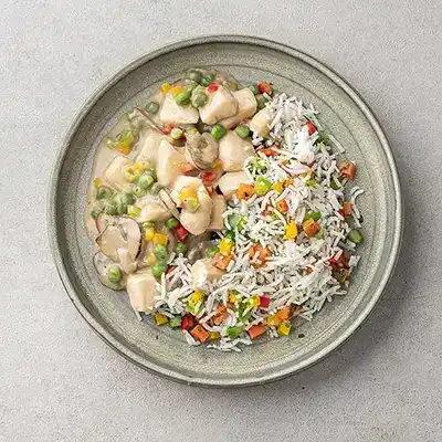 Fricassee A la Chicken & Mushroom With Spinach Rice - Quinoa Mix