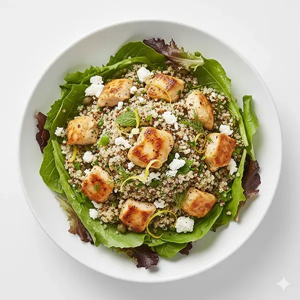 Zesty Lemon Chicken & Herb Quinoa Salad with Feta
