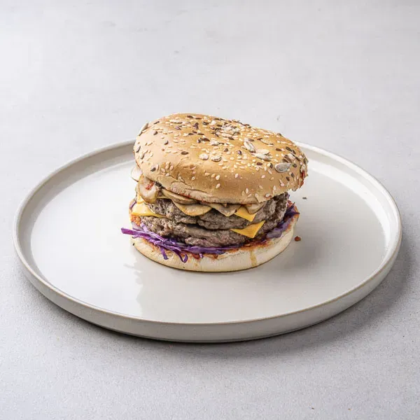 Japanese Beef Burger with Mushroom & Cabbage
