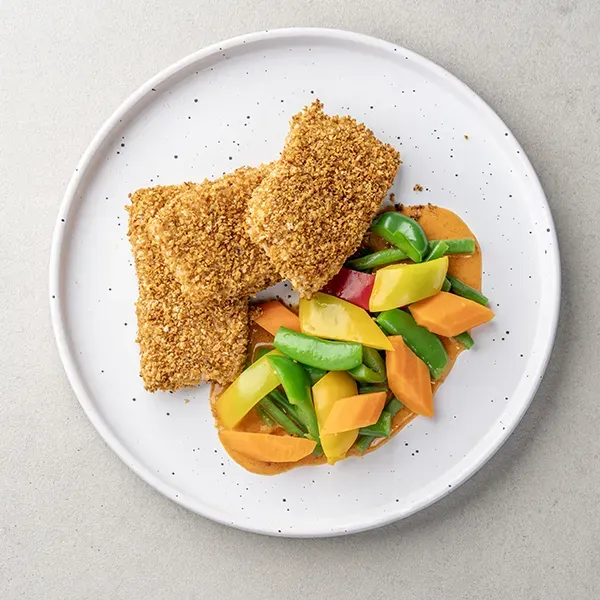 Japanese Golden Fish Cutlet Curry Plate