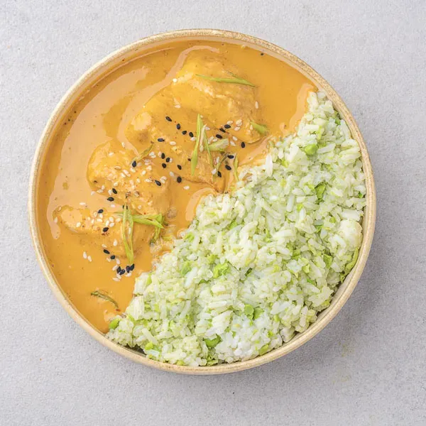 Malaysian Assam Fish Curry with Pandan Sticky Rice