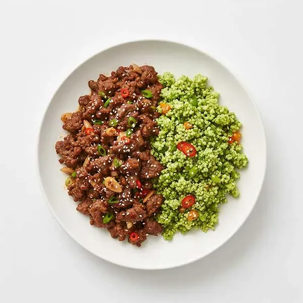 Mongolian  beef with chilli cauliflower rice