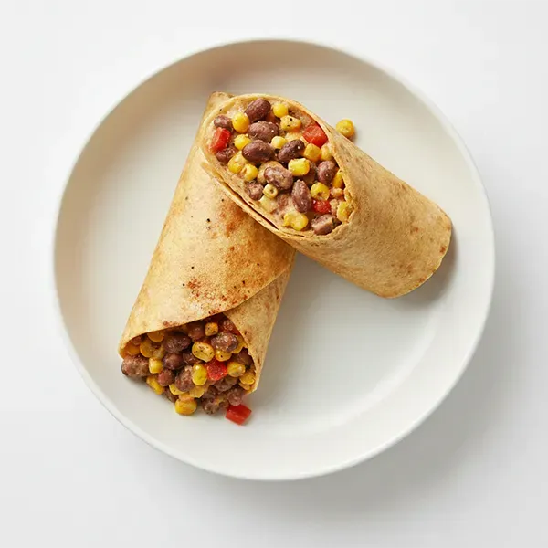 Navy Bean & Corn Tortilla Roll with Sweet Onion Sauce