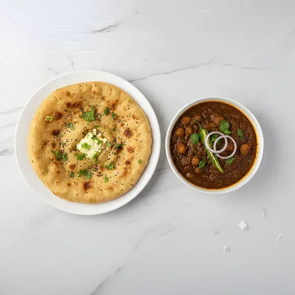 Pind Style Punjabi Paneer Kulcha with Chola Masala