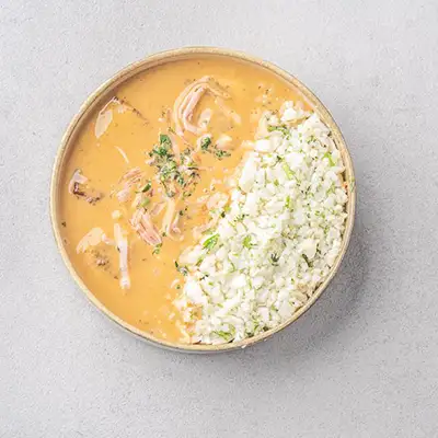 Pink Ginger Fish Curry with Basil Cauliflower Rice