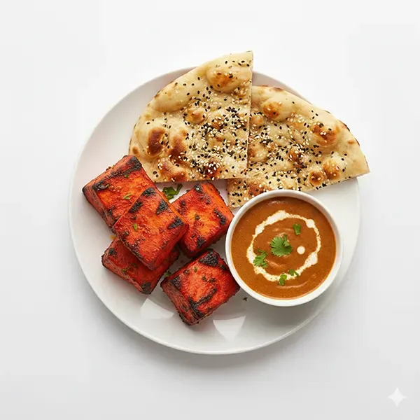 Red paneer tikka with sesame naan & makhani gravy