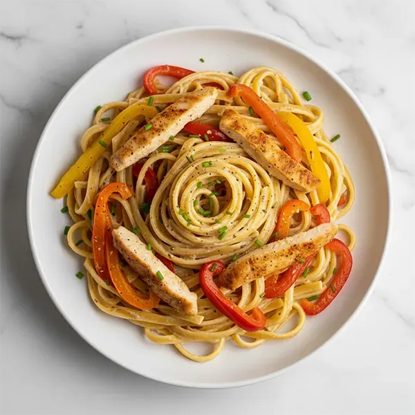 Roasted Pepper Chicken Ranch With Fettuccine